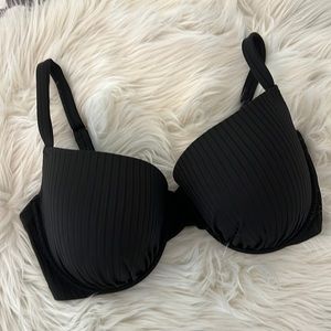 Shade & Shore Black Bikini Top, Size 38DDD